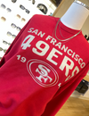 SF 49ers Dusted Windsor River Crew Sweatshirt, Red