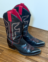 Frye Vintage Studded Cowboy Boot, Red/Black