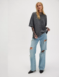 Margot Sweater Tee, Charcoal Heather