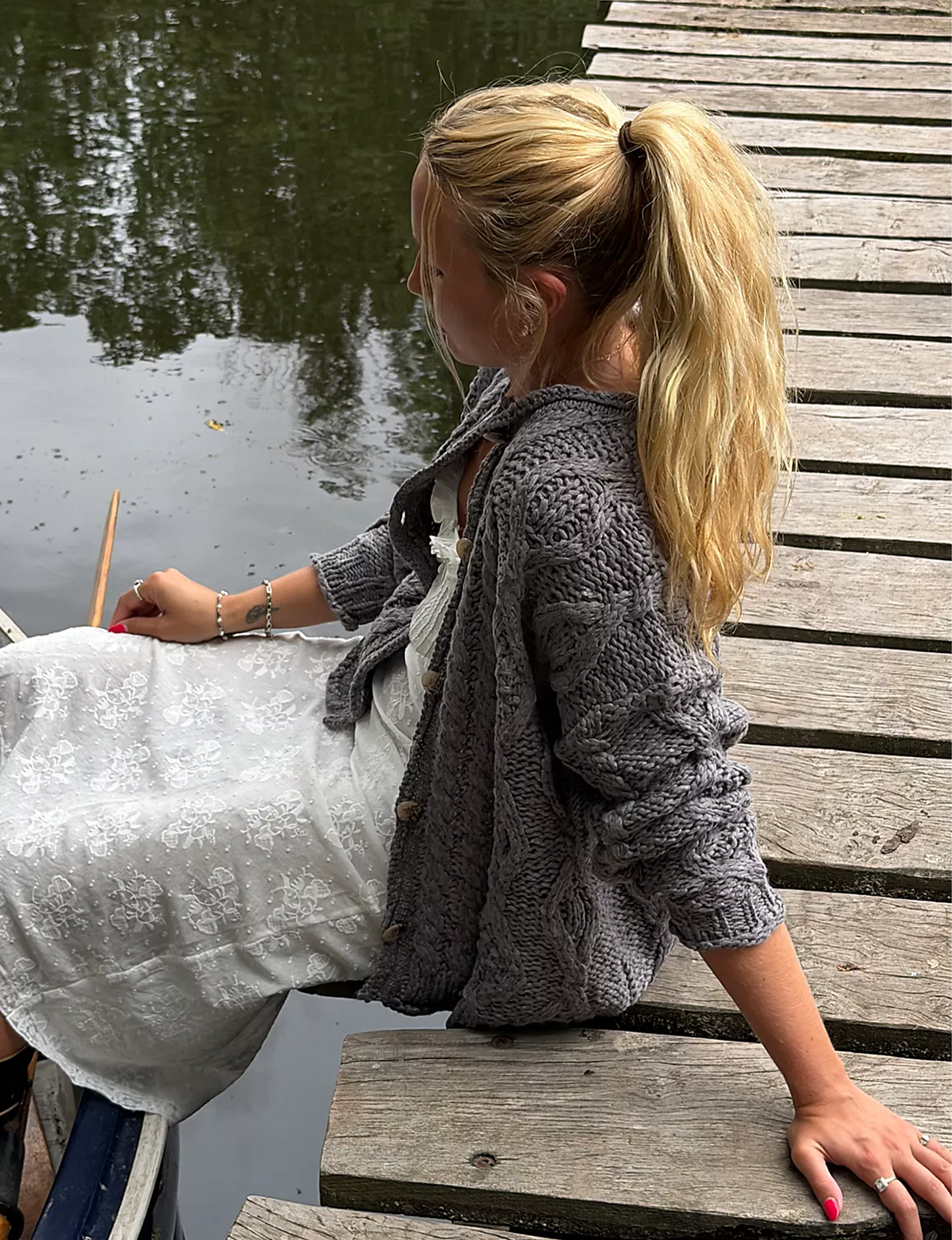 Opal Cardigan, Steel Grey