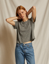 Harley Boxy Crew Tee, Heather Grey