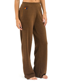 5 Stripe Wide Leg Pocket Sweatpants, Chocolate/Espresso