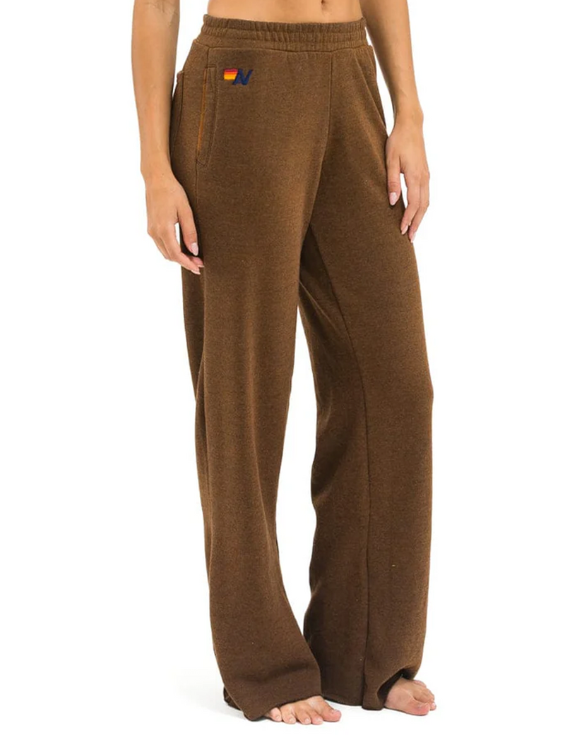 5 Stripe Wide Leg Pocket Sweatpants, Chocolate/Espresso