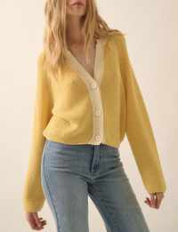 Contrast Cardi, Butter Yellow