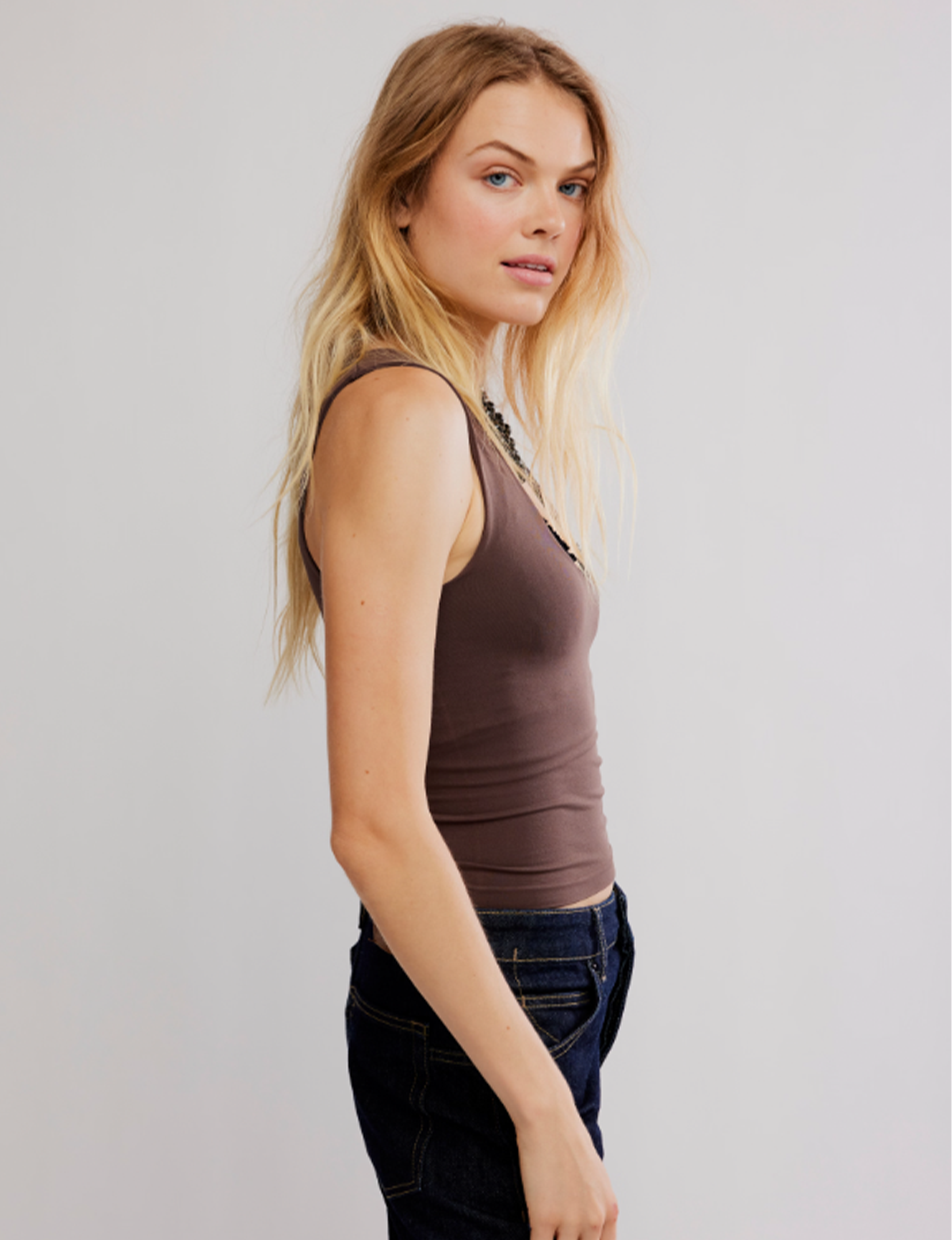 Clean Lines Muscle Cami, French Chocolate