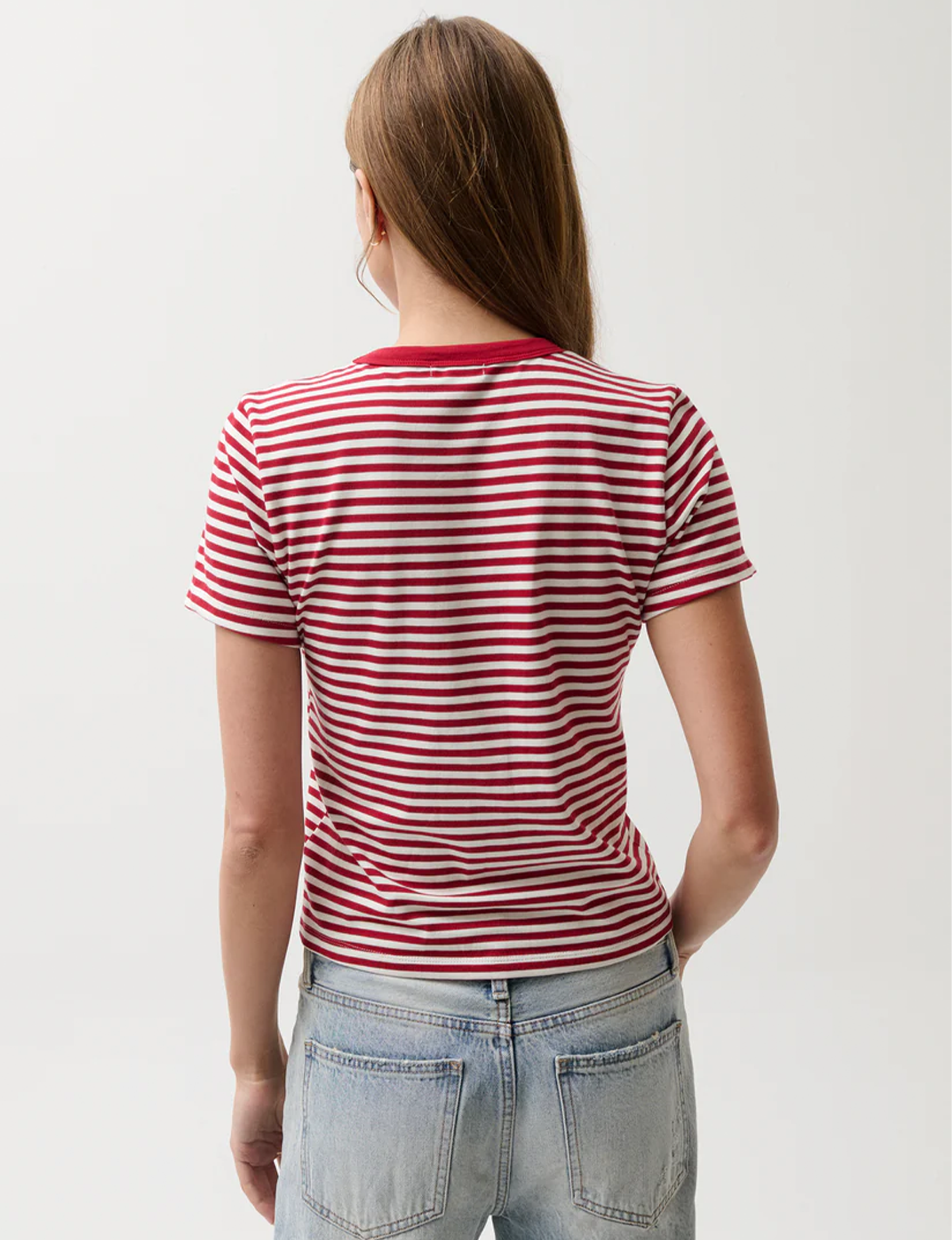 Alba Shrunken Tee, Racer Red