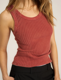 Cooper Sweater Rib Tank, Desert Clay