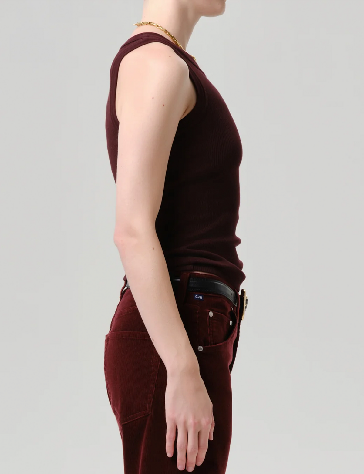 Isabel Rib Tank, Mahogany