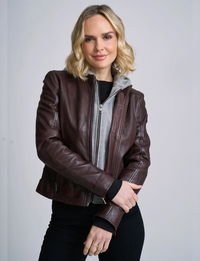 Alva Leather Jacket, Mahogany