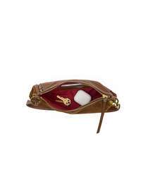 Kyle Small Handbag, Cinnamon Suede/Antique Gold
