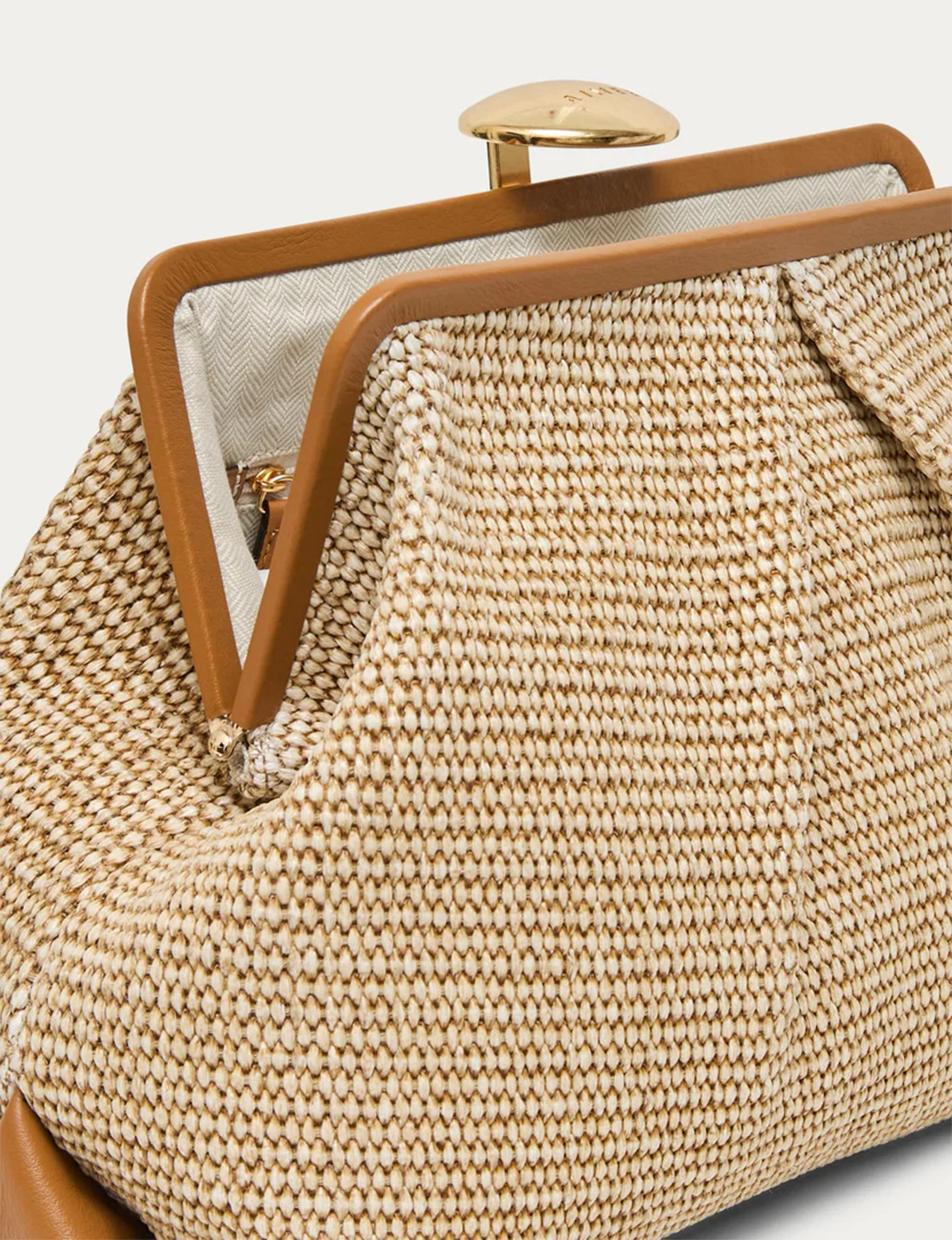 Full Circle Clutch XL, Raffia