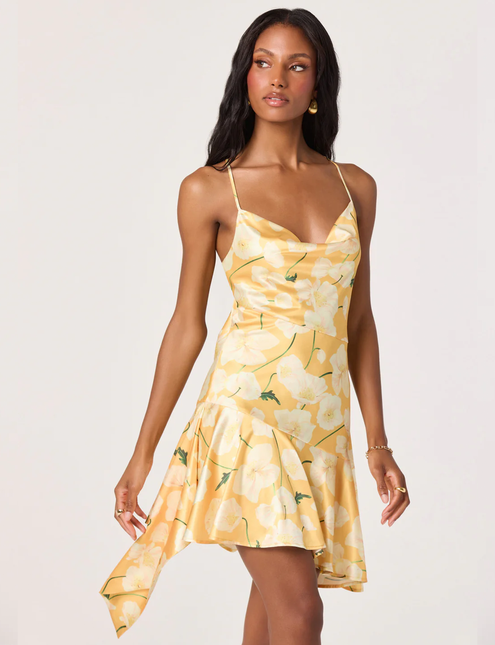 Paloma Dress, Tangerine Floral