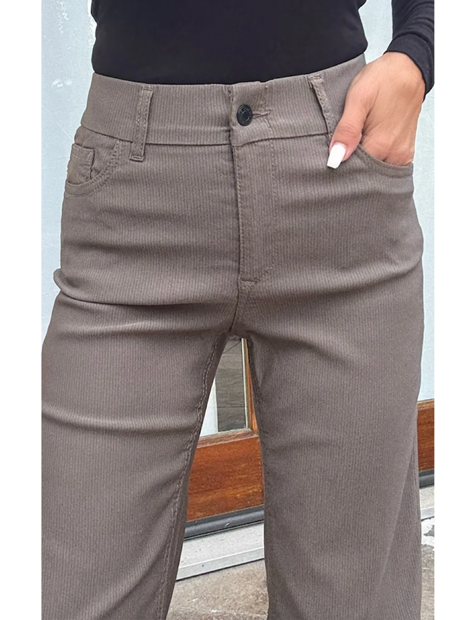 Amy Flare Pant, Brown Stripe