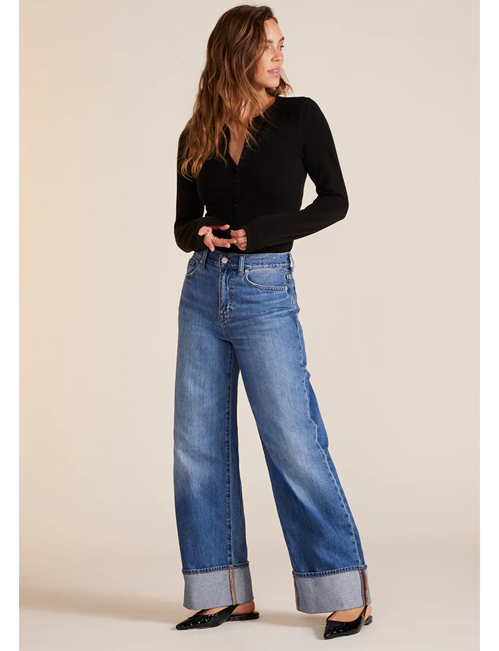 Slim Placket Tee, Black