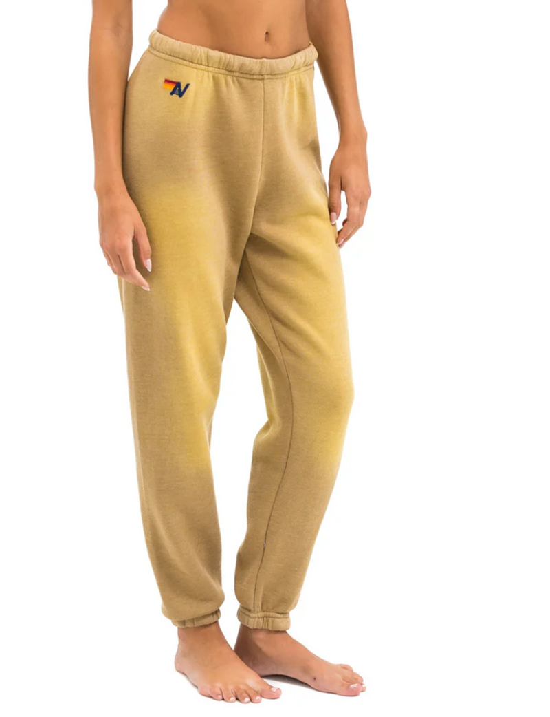 5 Stripe Women's Sweatpants, Faded Tan