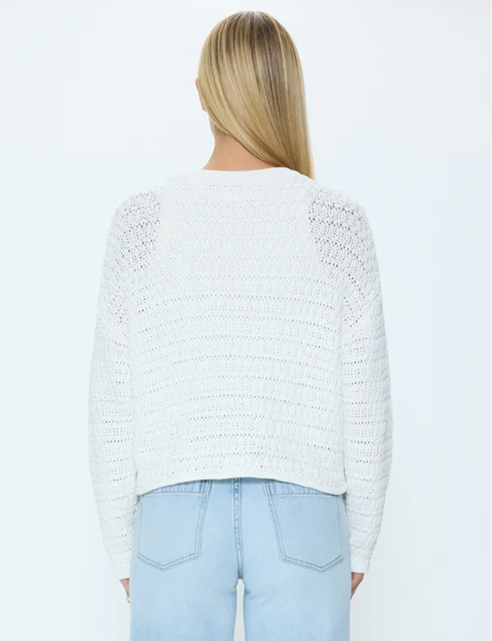 Katya Relaxed Crew Sweater, Le Blanc