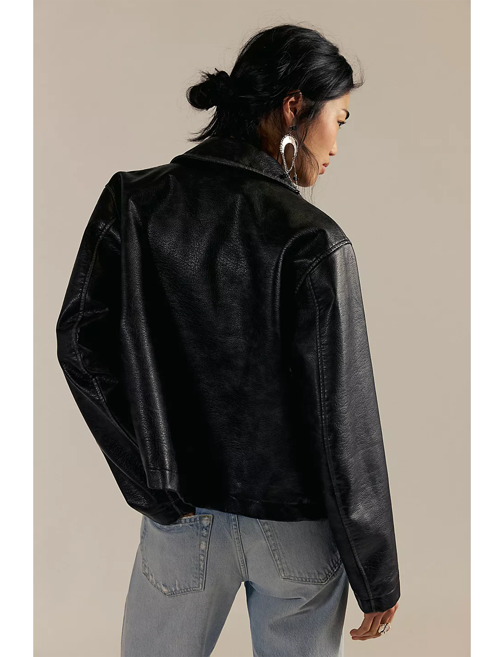 Hera Vegan Leather Jacket, Black