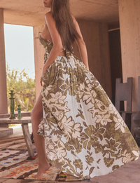 Floral Maxi Dress, Pale Blue/Green