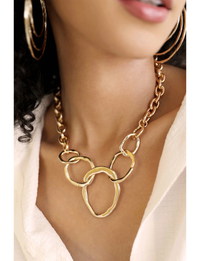 Interlocking Chain Necklace, Gold