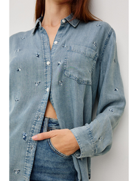 Ingrid Shirt, Blue Blossoms