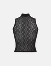 Mesh Mockneck Top, Black