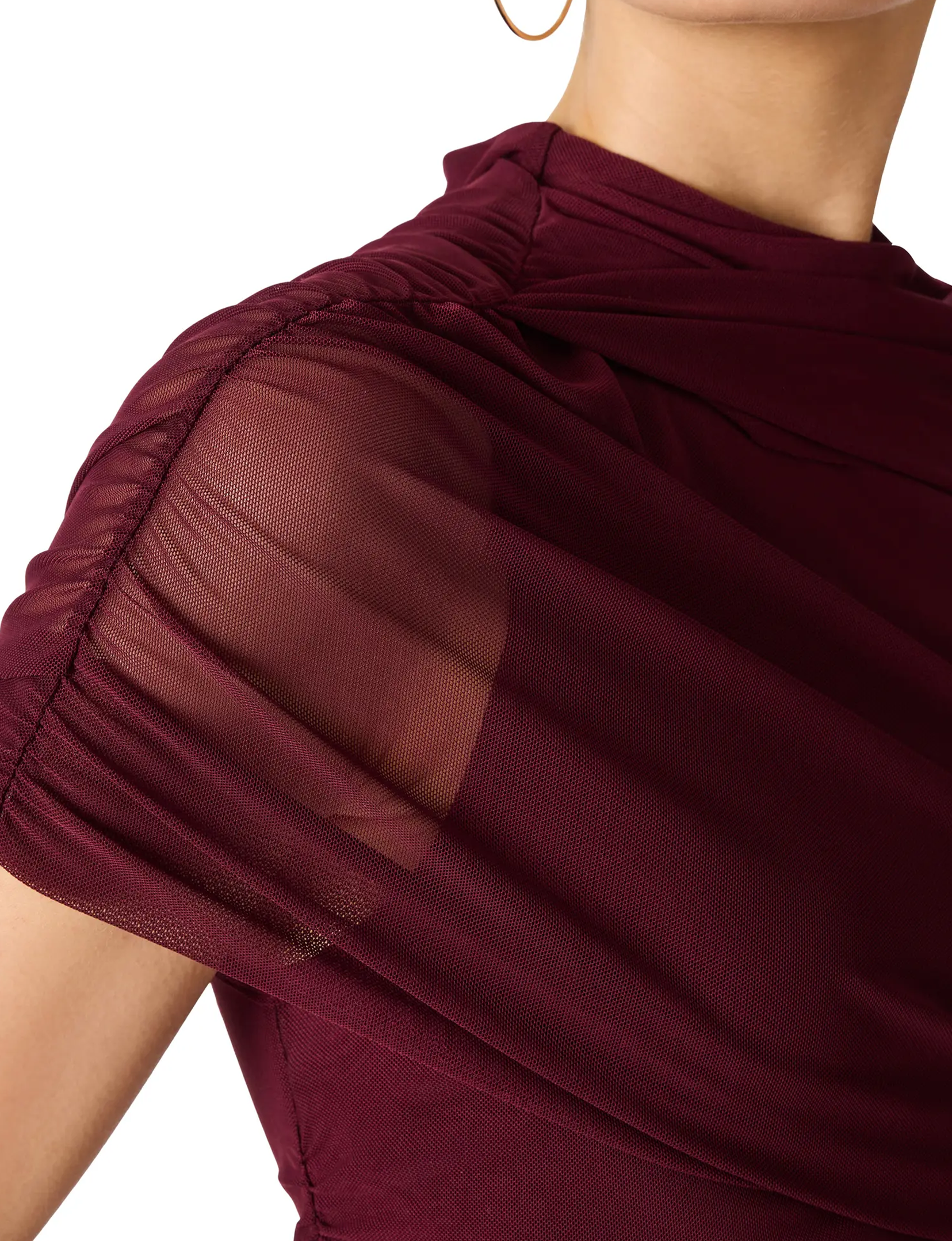 Kerry Mesh Top, Deep Fig