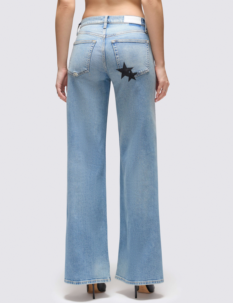 Mid Rise Wide Leg, Opal Indigo Star