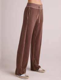 French Terry Wide Leg Sweatpant, Mocha Mist