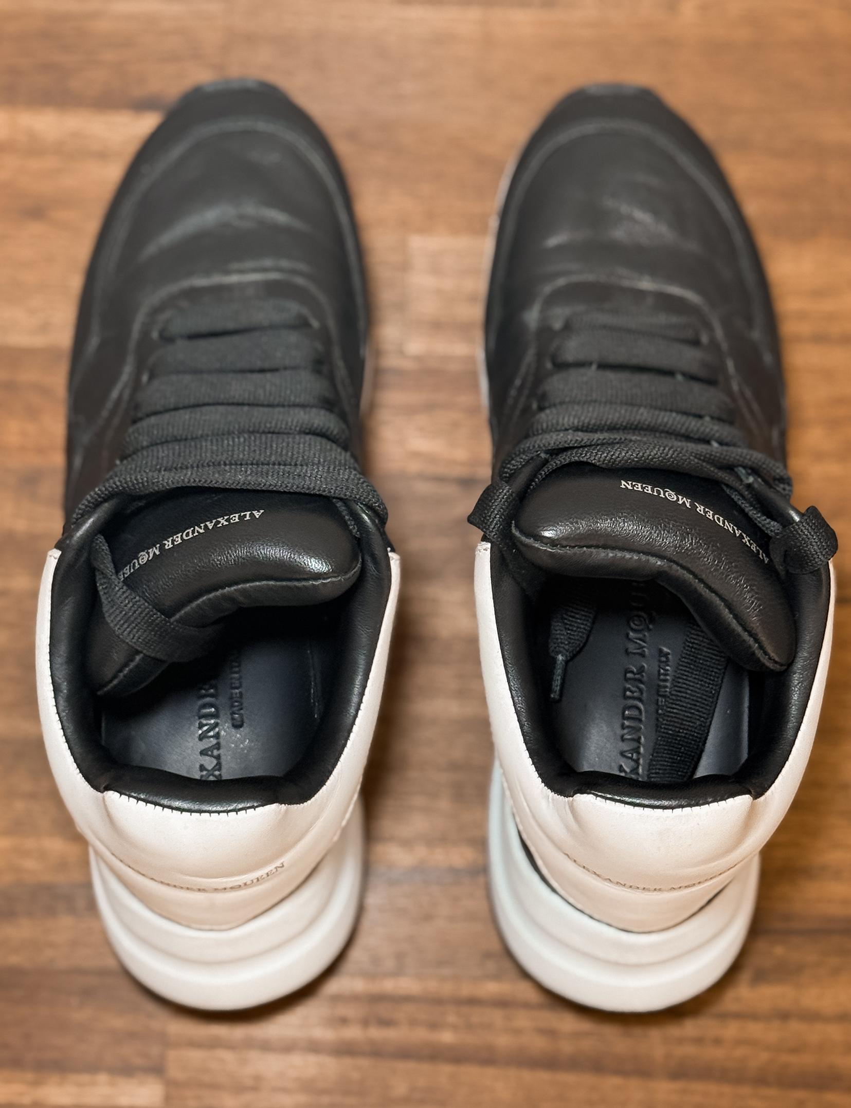 Alexander McQueen Oversized Runner Sneakers, Black/White