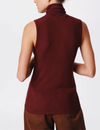 Modal Rib Sleeveless Turtleneck Top, Merlot