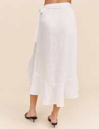 Ruffle Wrap Skirt, White