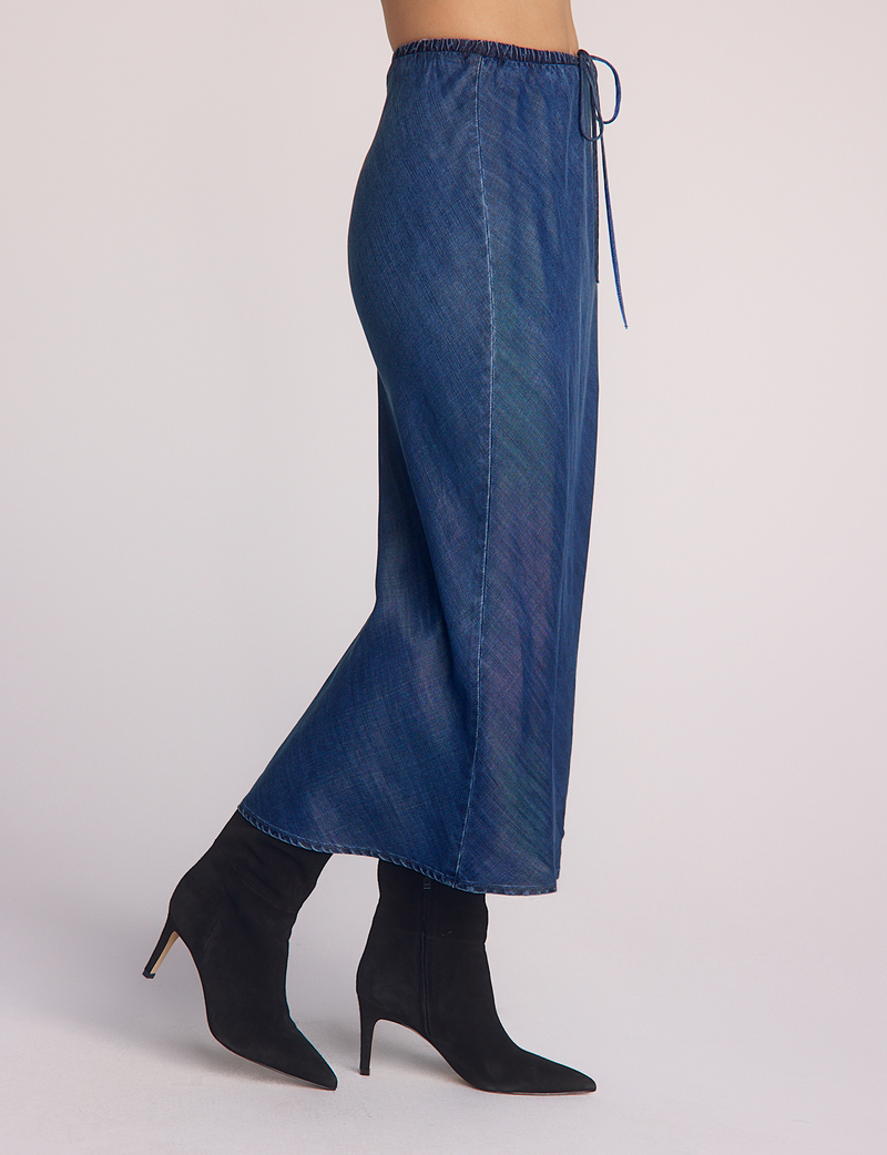 Bias Skirt w/ Tie, Moonlit Wash