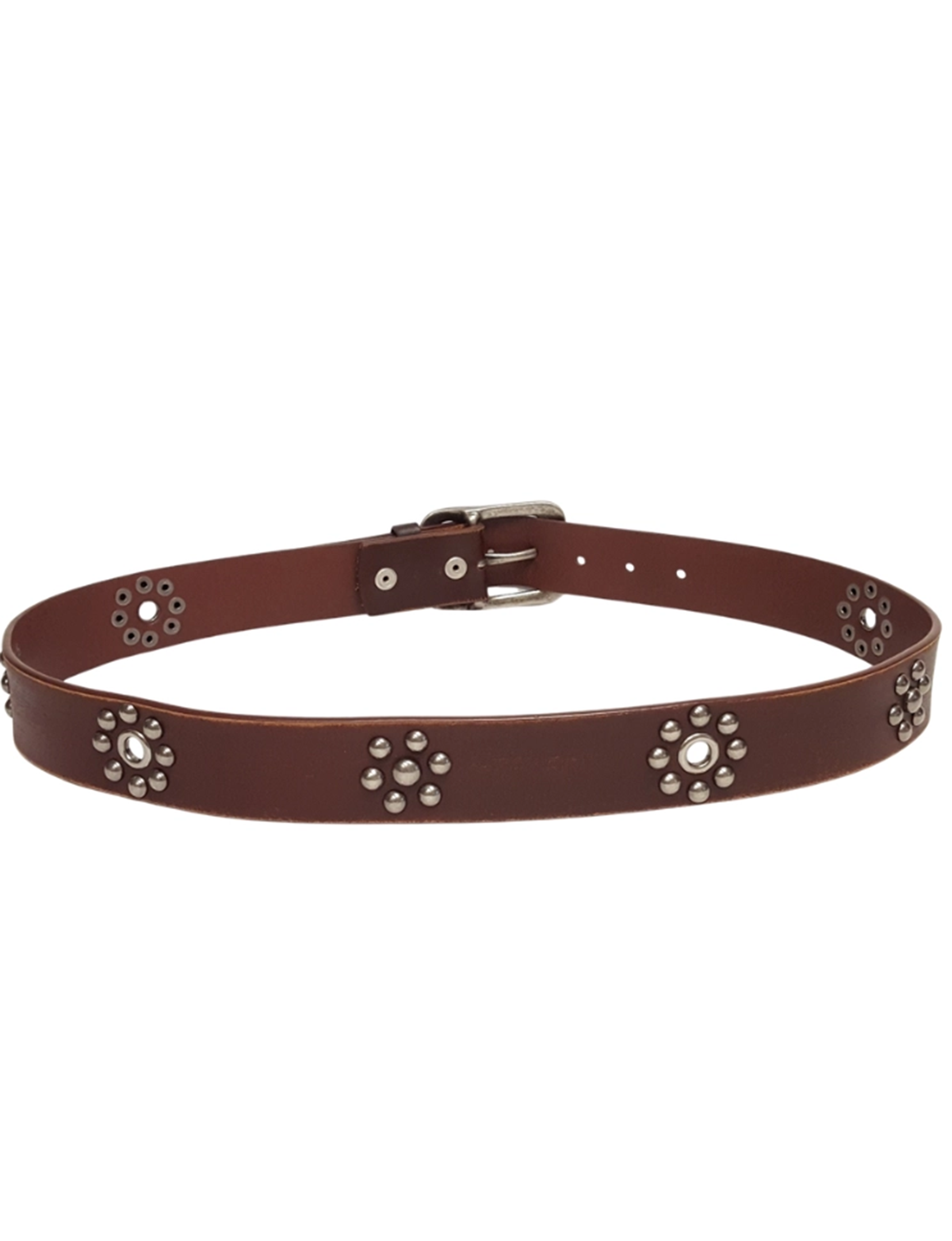 Vintage Edge Studded Belt, Brown