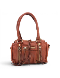 Small Leather Satchel, Cognac