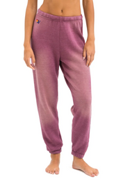 5 Stripe Women's Sweatpants, Faded Berry