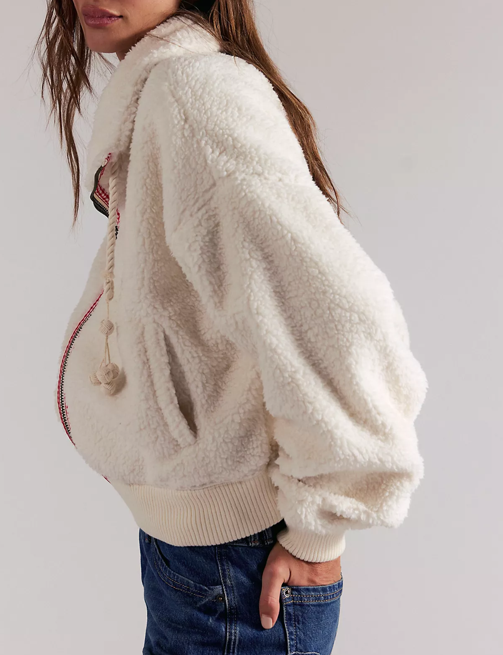 Alpine Sherpa Cardi, White Swan