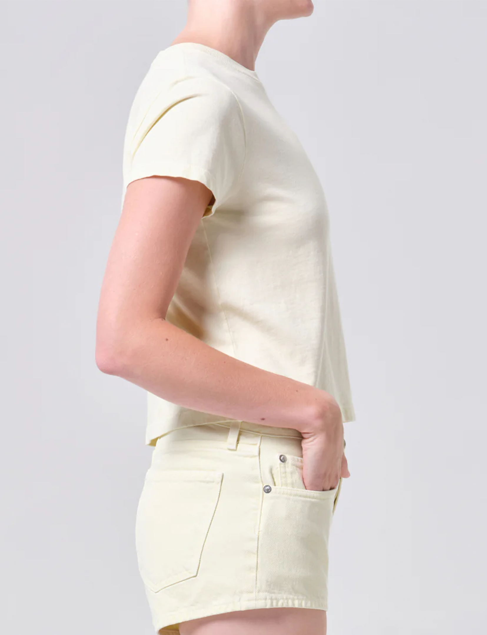 Adine Shrunken Tee, Lemon Drop