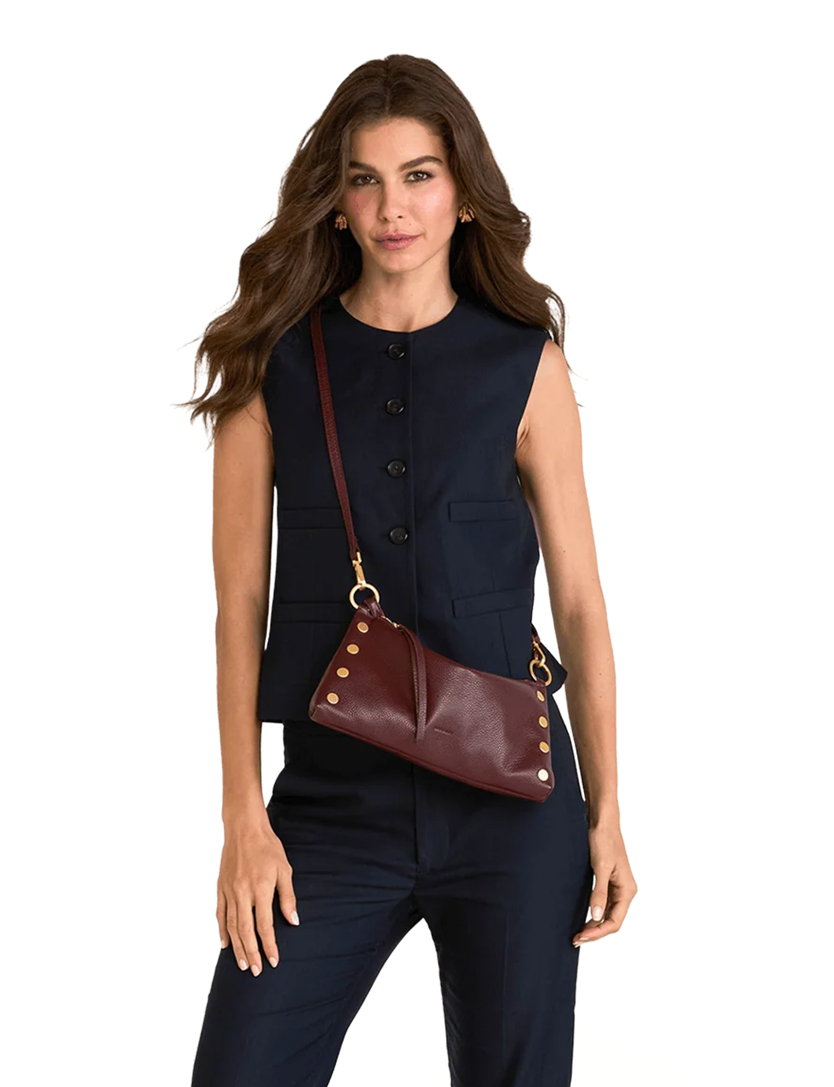 Kyle Small Handbag, Cherrywood/Brushed Gold