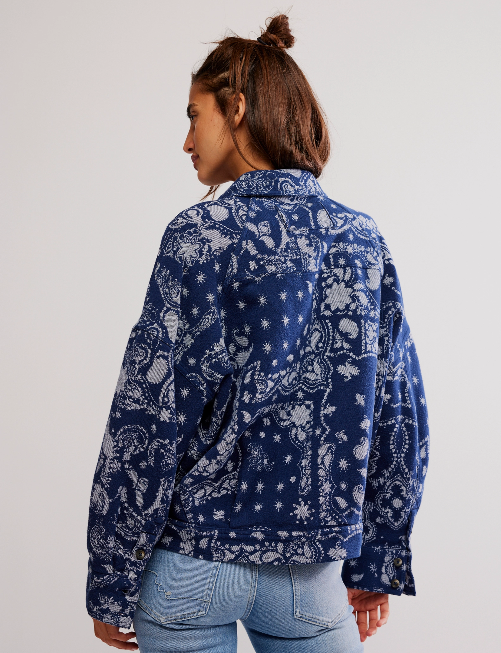 Bandana Jacquard Shirt, Indigo/Combo