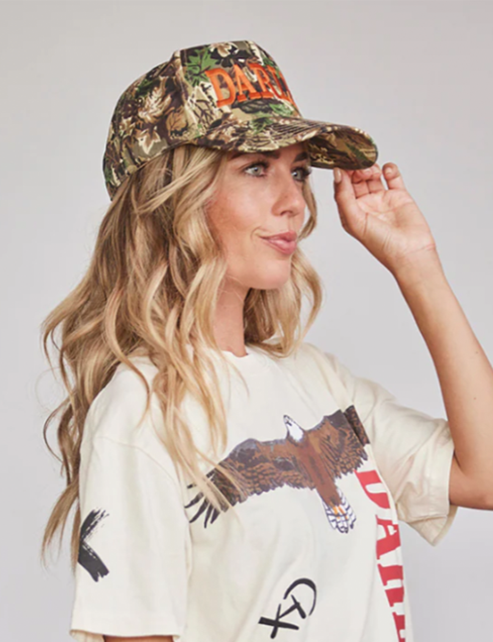 Snapback Heritage Hat, Camo/Orange