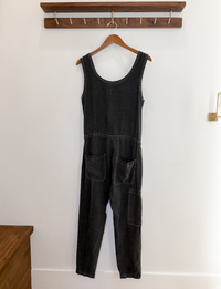 Current/Elliott Utility Jumpsuit, Washed Charcoal