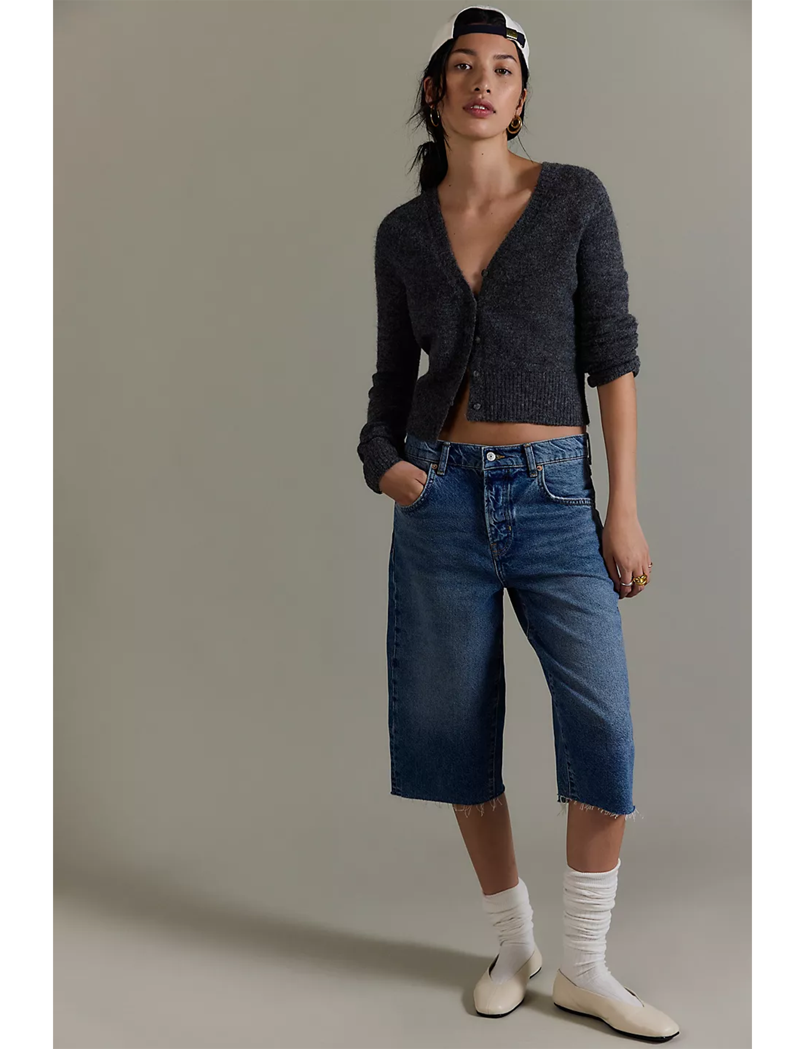 School Girl Cardi, Charcoal Heather