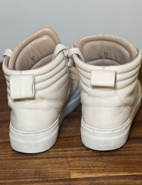 Helmut Lang Leather High Top Sneakers, Cream