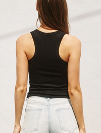 Ribbed Racerback Tank, Black