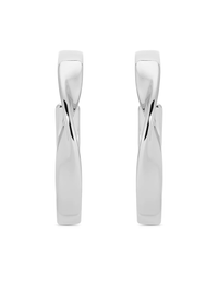 Heirloom Twist Medium Hoops, Silver