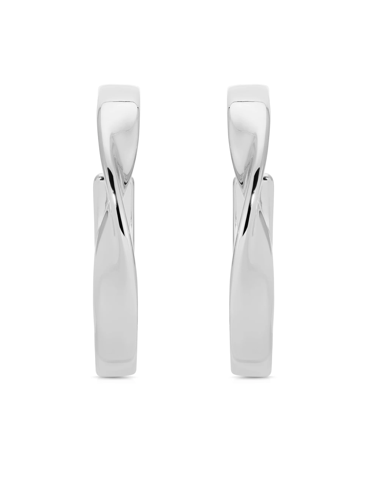 Heirloom Twist Medium Hoops, Silver