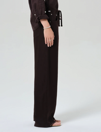 Brynn Linen Trouser, Chocolate