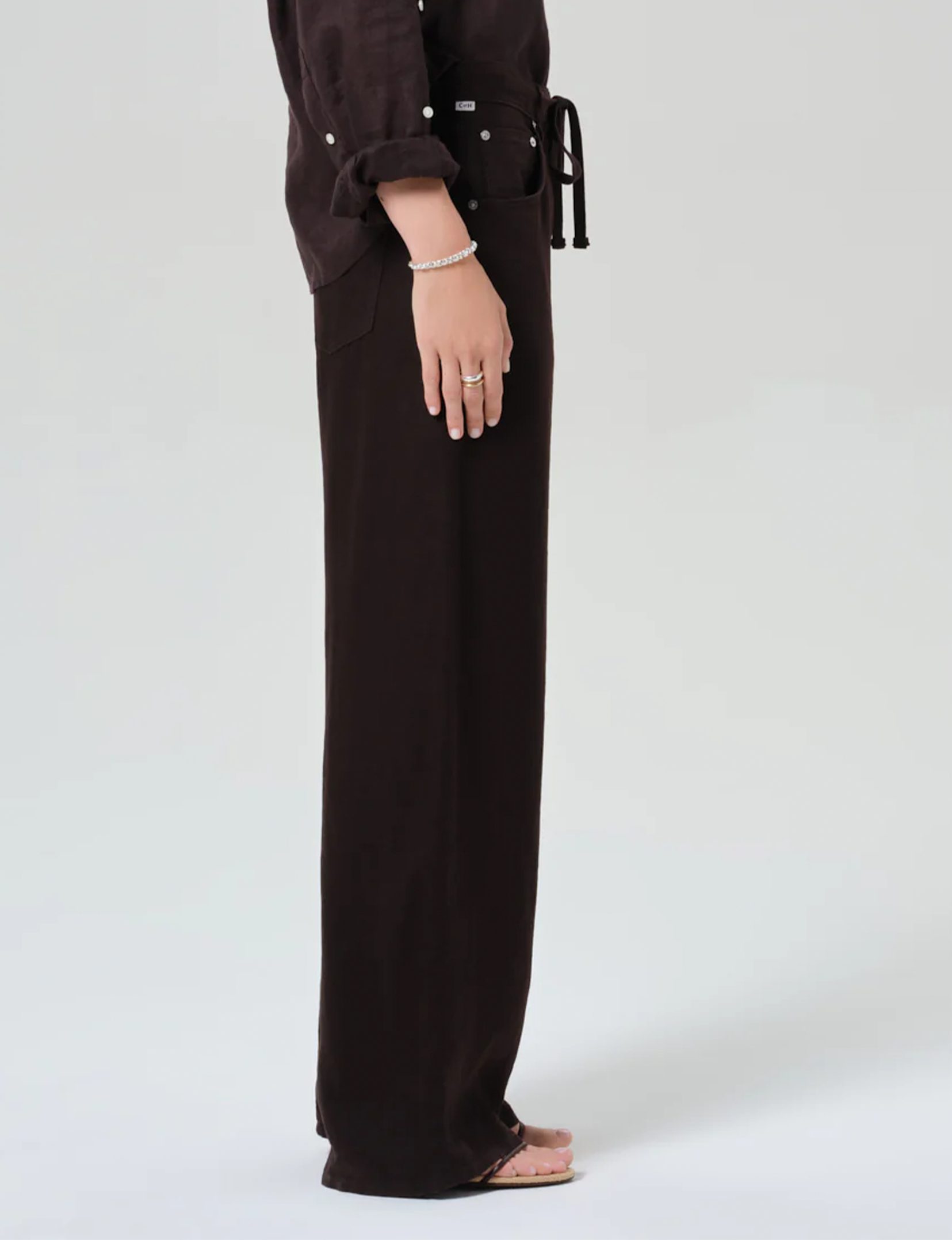 Brynn Linen Trouser, Chocolate