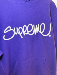 Supreme Script Logo Hoodie, Purple