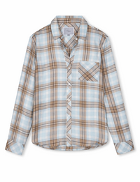 Hunter Plaid Flannel, Chambray/Ivory Dune